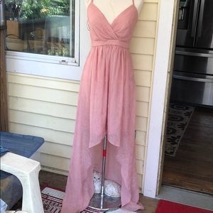 MAXANDCLEO Pink Long Lined Dress, Size 2